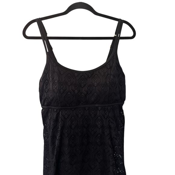 Swimsuits for All Size 16 Black Lace Ovelay Adjustable Straps Empire Waist NWT - Picture 4 of 9